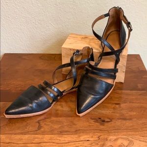 Frye Black Strappy Flats